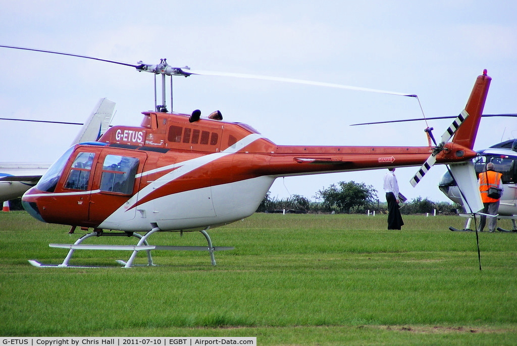 G-ETUS, 1973 Bell 206B JetRanger II C/N 1129, being used for ferrying race fans to the British F1 Grand Prix at Silverstone