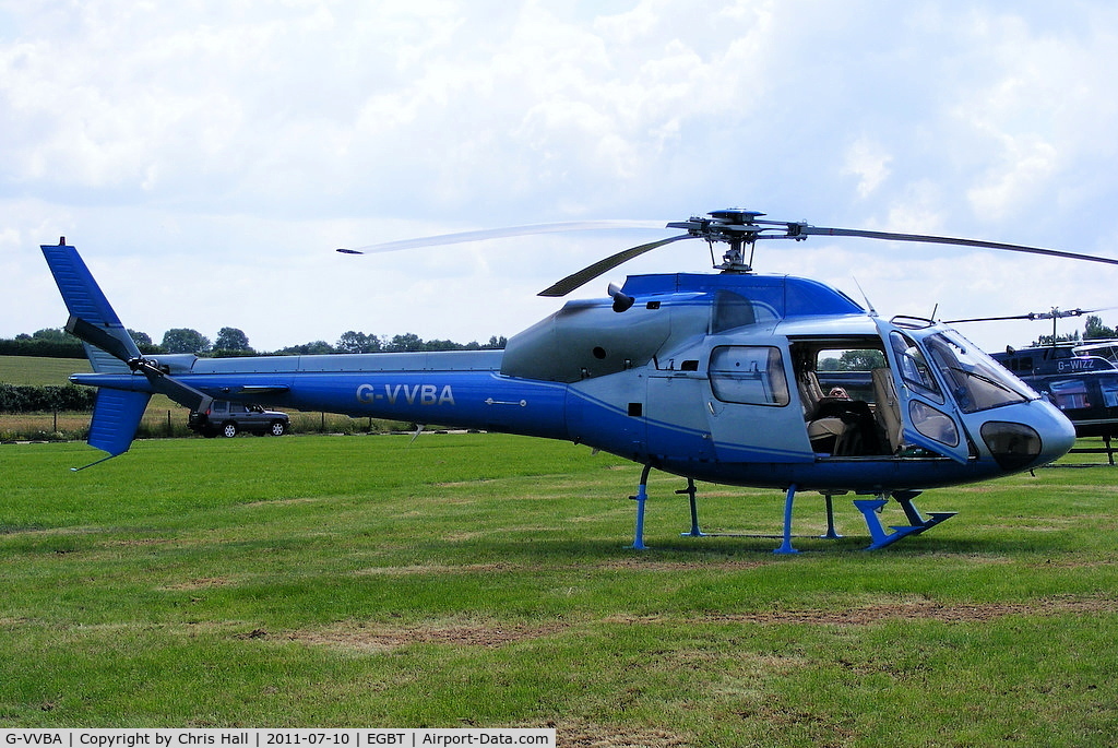 G-VVBA, 1991 Aerospatiale AS-355F-2 Ecureuil 2 C/N 5463, being used for ferrying race fans to the British F1 Grand Prix at Silverstone