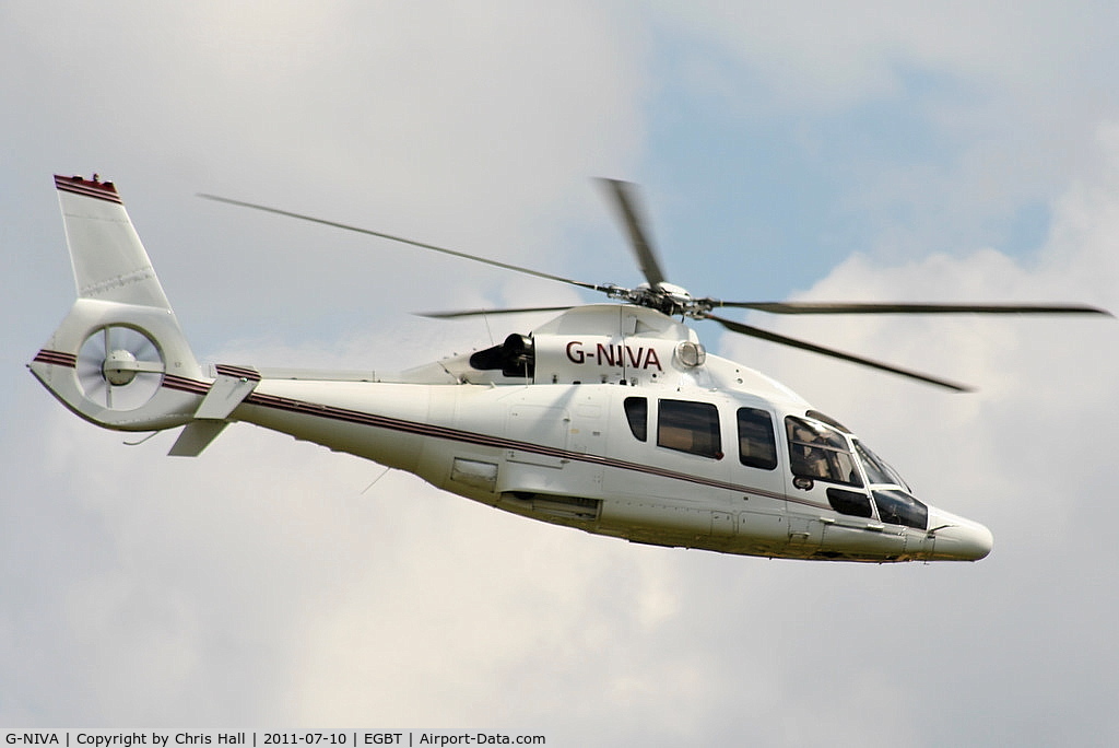 G-NIVA, 2003 Eurocopter EC-155B-1 C/N 6642, being used for ferrying race fans to the British F1 Grand Prix at Silverstone