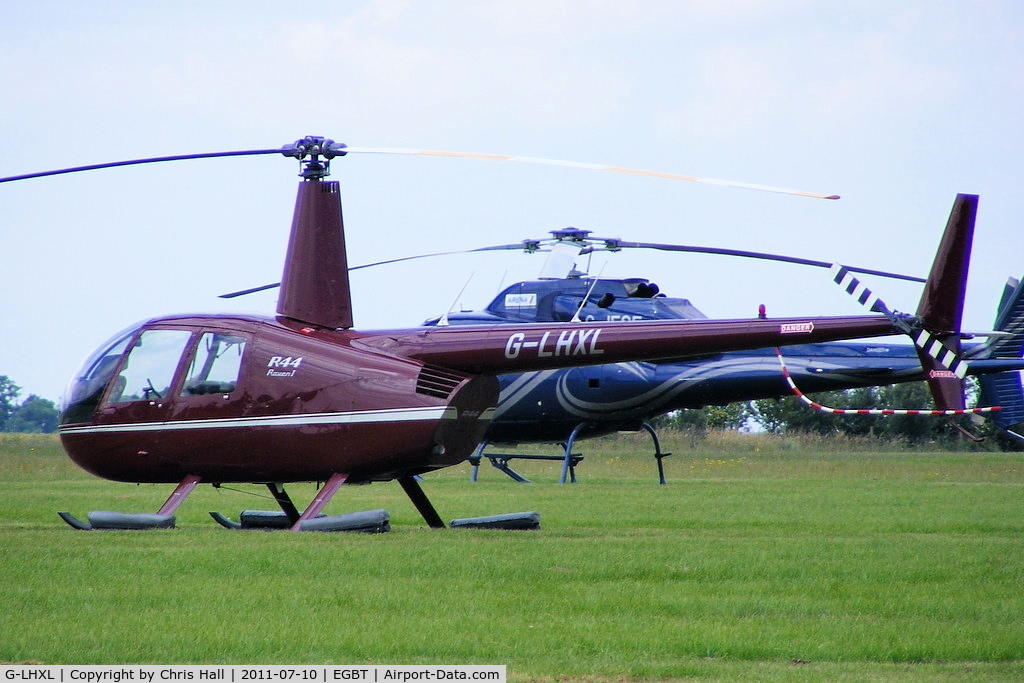 G-LHXL, 2007 Robinson R44 Raven C/N 1702, being used for ferrying race fans to the British F1 Grand Prix at Silverstone