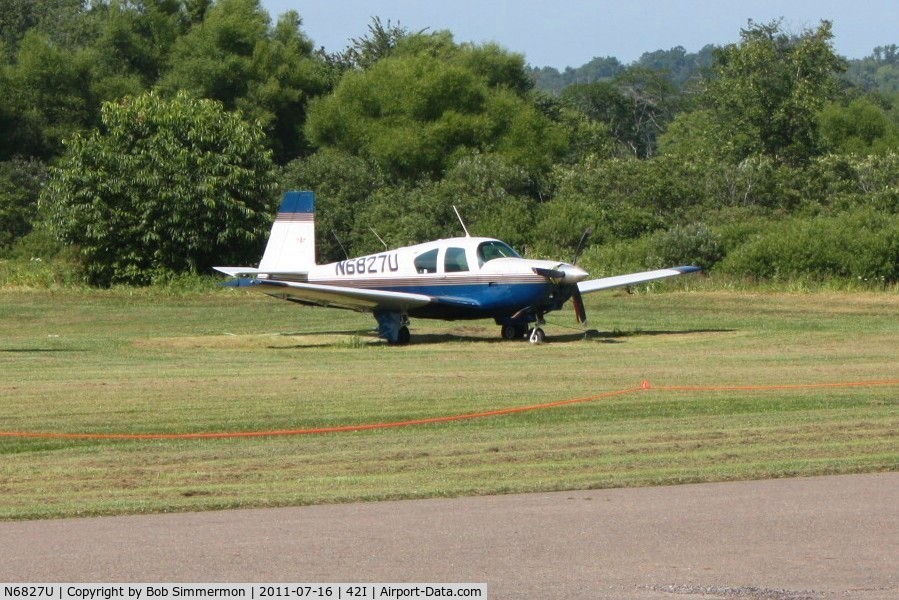 N6827U, 1963 Mooney M20D Master C/N 186, EAA fly-in at Zanesville, Ohio