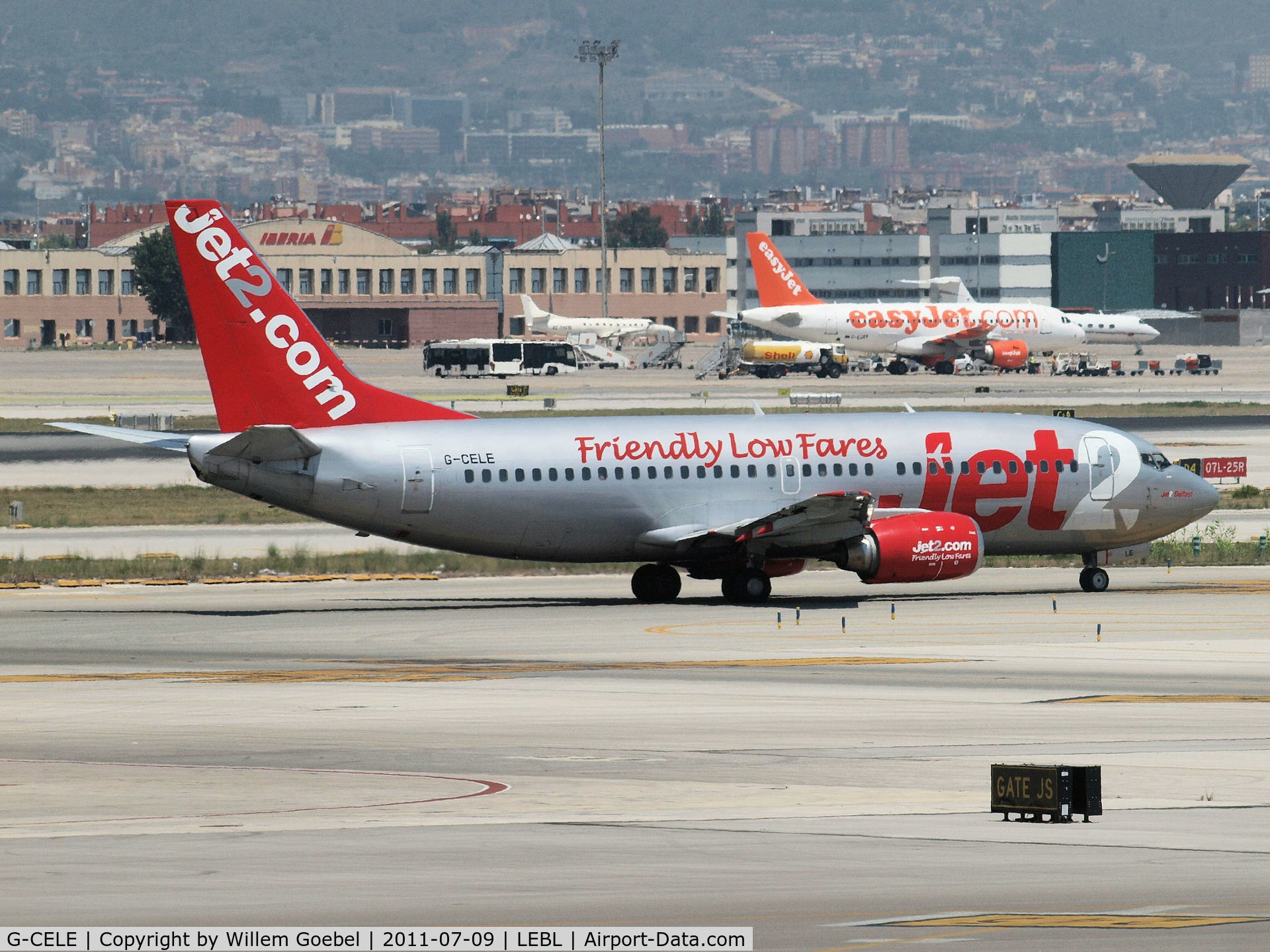 G-CELE, 1988 Boeing 737-33A C/N 24029, Depart from Barcelona Airport
