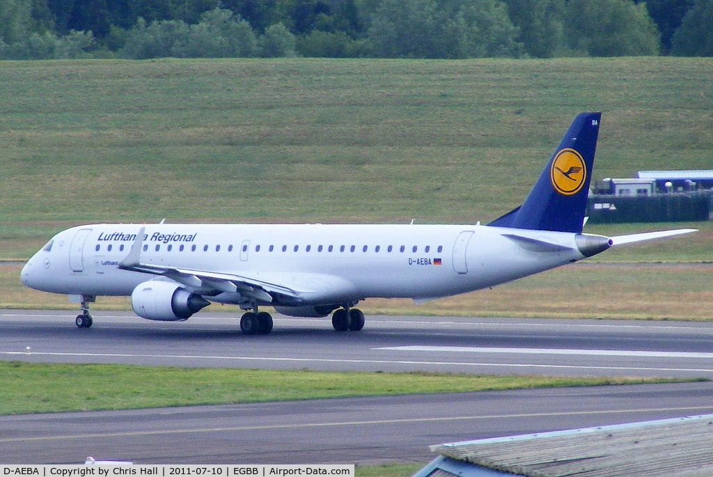 D-AEBA, 2009 Embraer 195LR (ERJ-190-200LR) C/N 19000314, Lufthansa CityLine