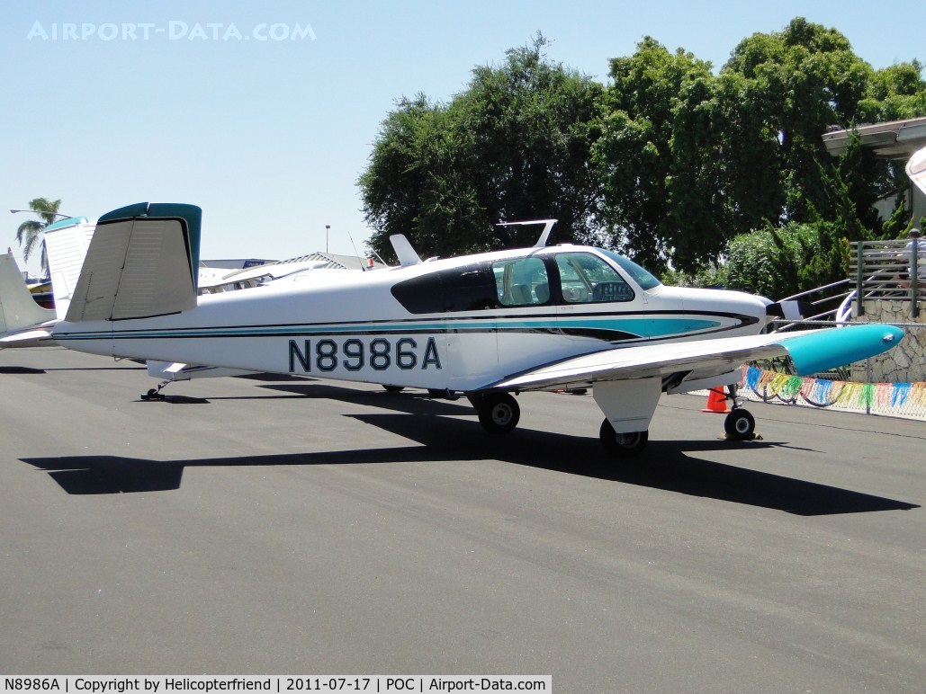 N8986A, 1951 Beech C35 Bonanza C/N D-2738, Parked for static display