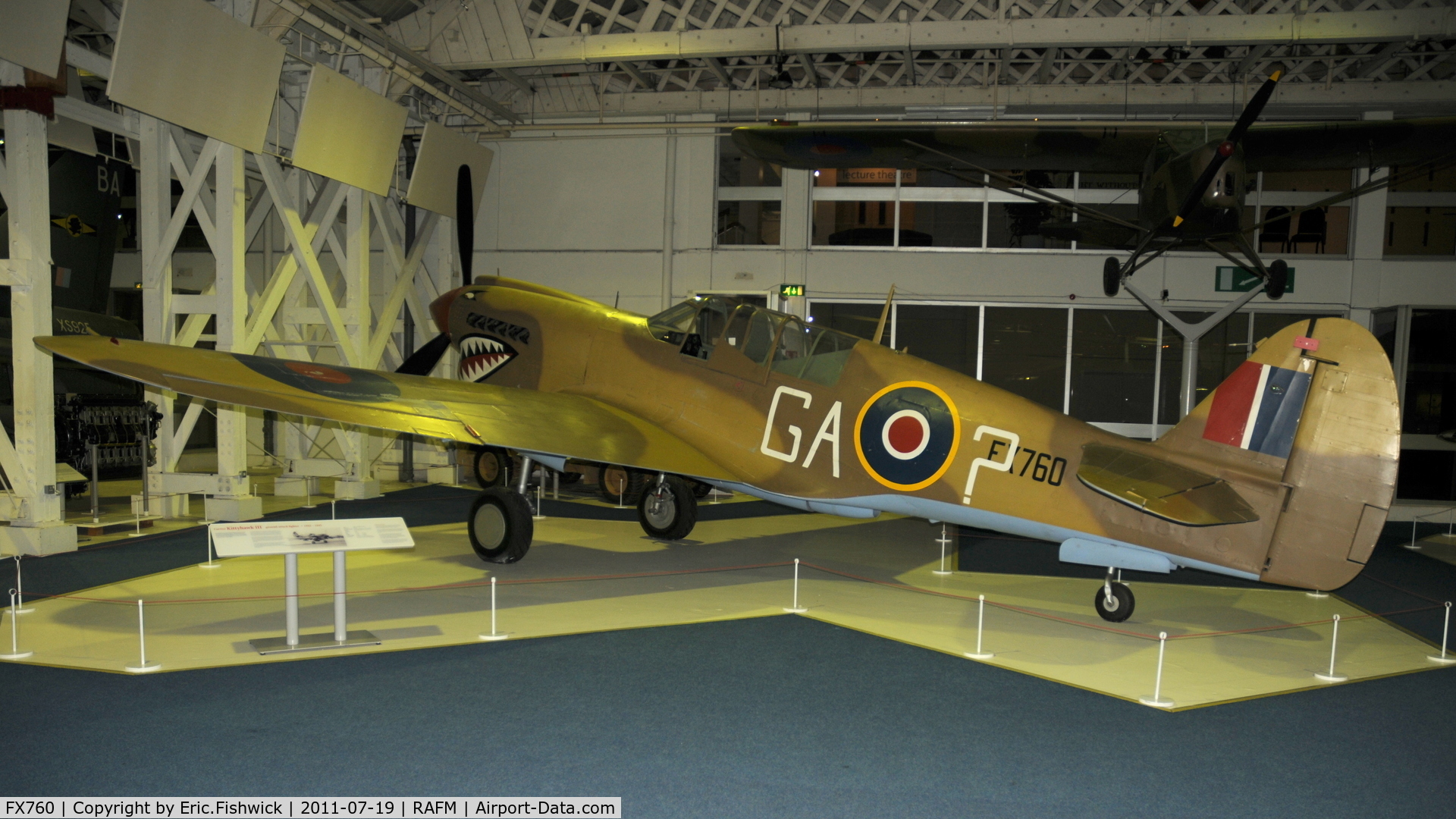 FX760, Curtiss Kittyhawk IV C/N 33840, FX760 at the RAF Museum, Hendon, London.