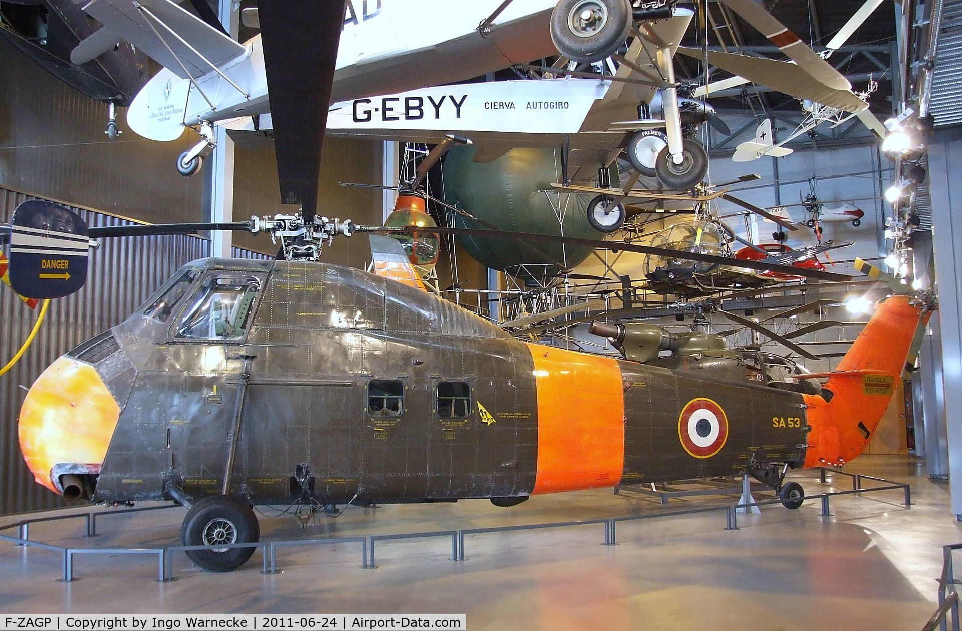 F-ZAGP, Sikorsky H-34A Choctaw C/N SA53, Sikorsky H-34A at the Musee de l'Air, Paris/Le Bourget