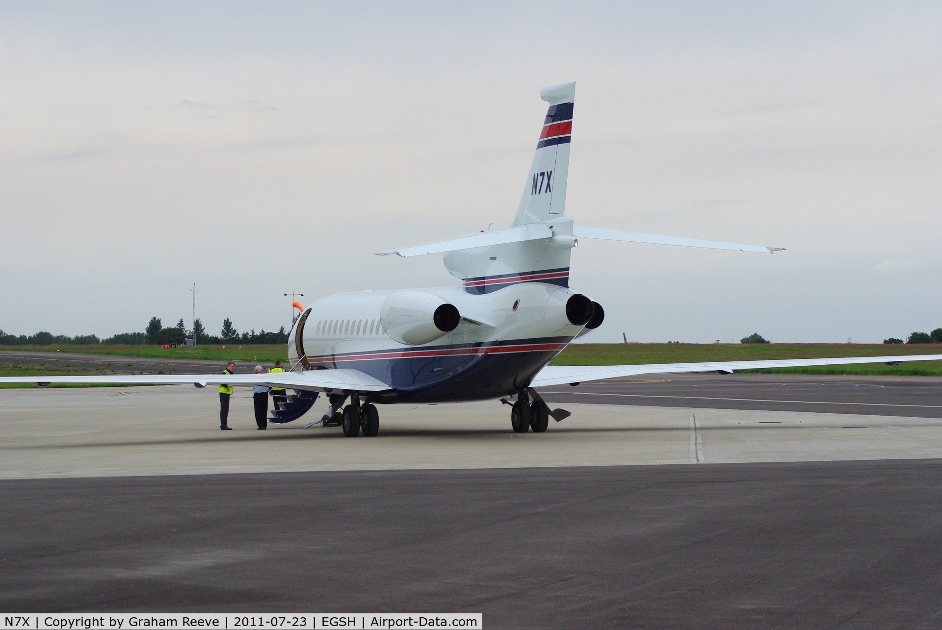 N7X, 2008 Dassault Falcon 7X C/N 33, Parked at Norwich.
