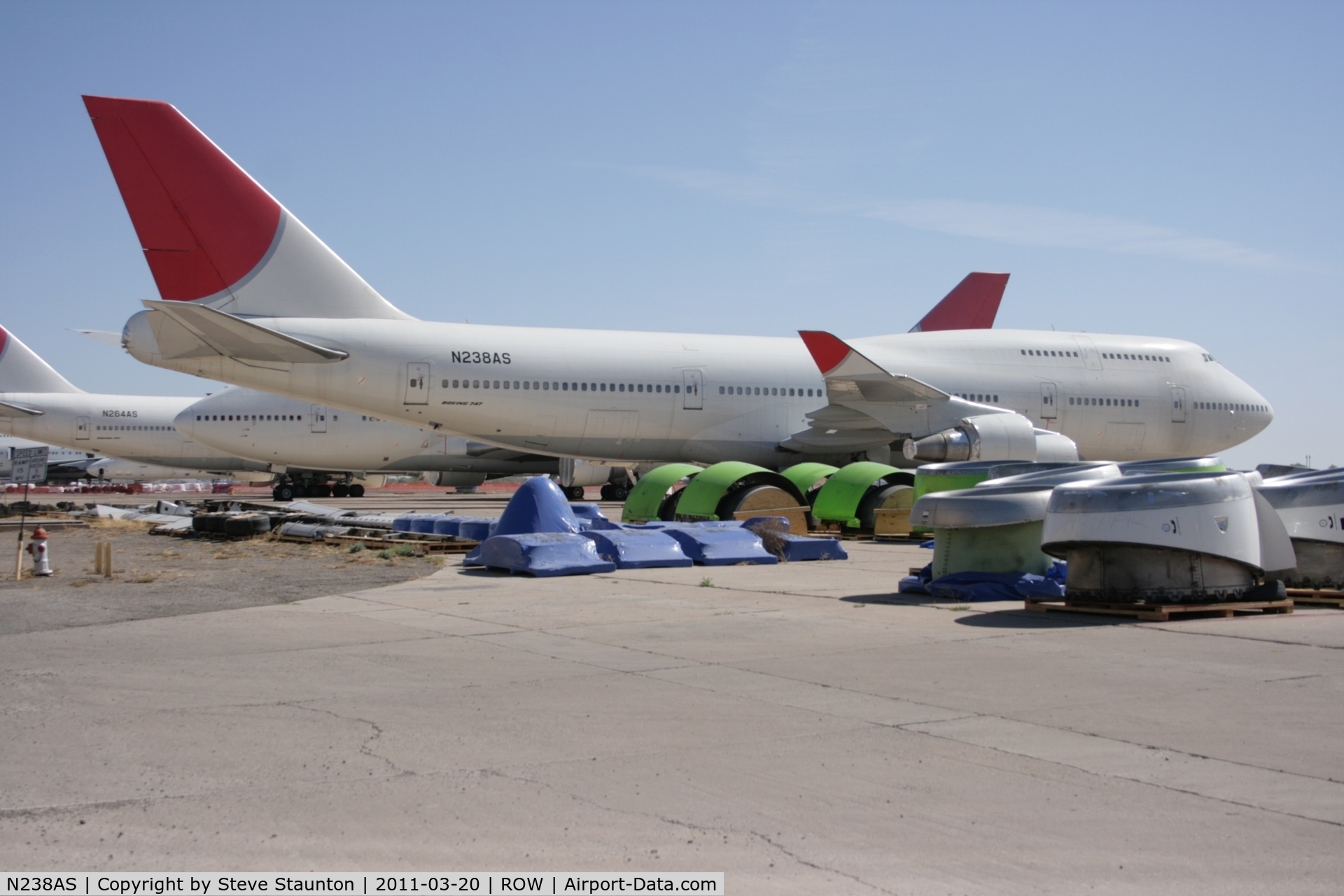 N238AS, 1991 Boeing 747-446 C/N 25308, Taken at Roswell International Air Centre Storage Facility, New Mexico in March 2011 whilst on an Aeroprint Aviation tour