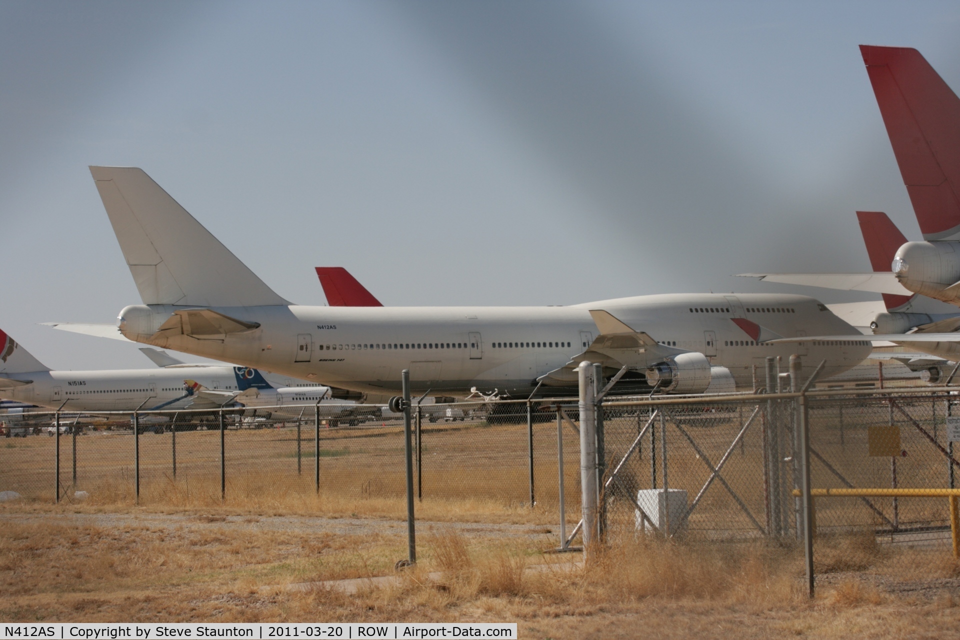 N412AS, 1990 Boeing 747-446 C/N 24425, Taken at Roswell International Air Centre Storage Facility, New Mexico in March 2011 whilst on an Aeroprint Aviation tour