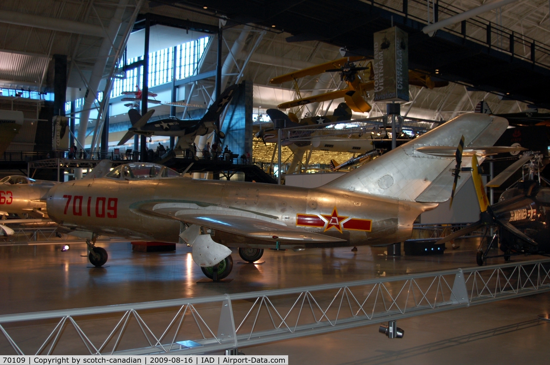70109, Mikoyan-Gurevich MiG-15bis C/N 4320, Mikoyan-Gurevich MiG-15 (Ji-2) FAGOT B at the Steven F. Udvar-Hazy Center, Smithsonian National Air and Space Museum, Chantilly, VA