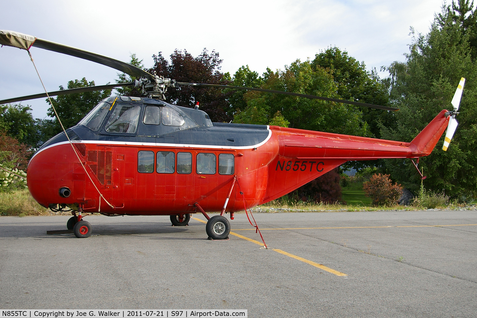 N855TC, 1956 Sikorsky S-55B C/N 551005, Seen resting on the ramp at Anderson Field was this 1956 vintage S55.