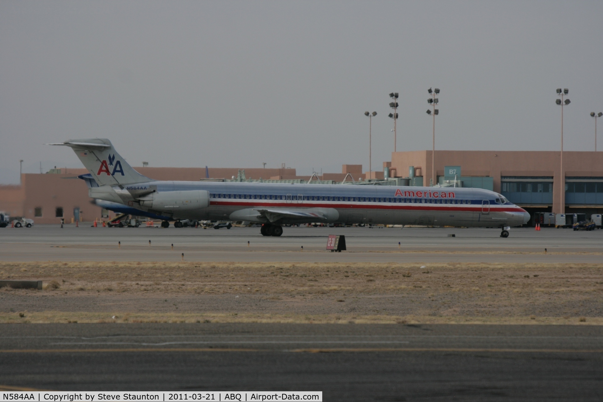 N584AA, 1991 McDonnell Douglas MD-82 (DC-9-82) C/N 53247, Taken at Alburquerque International Sunport Airport, New Mexico in March 2011 whilst on an Aeroprint Aviation tour