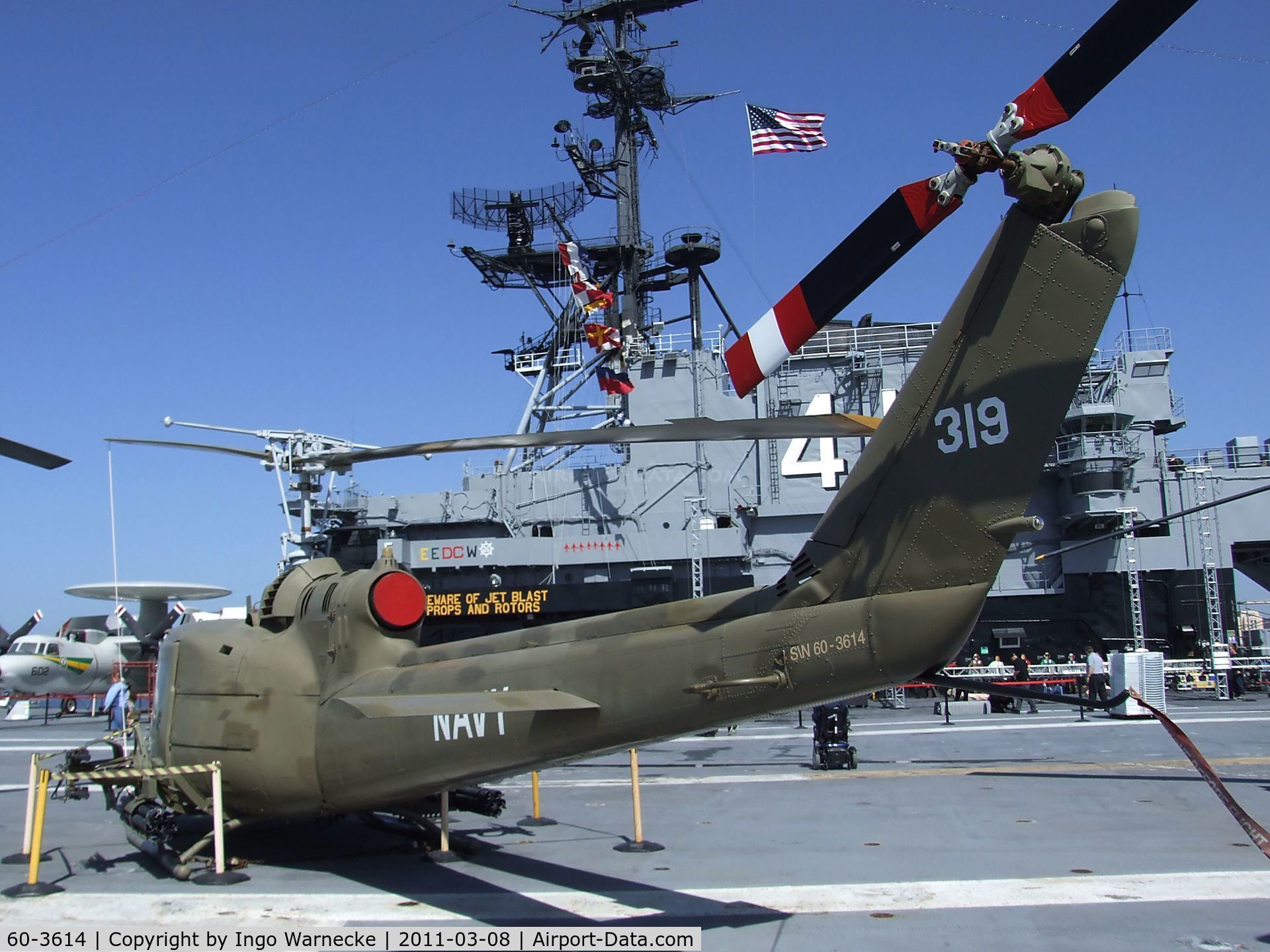 60-3614, 1960 Bell UH-1B Iroquois C/N 260, Bell UH-1B Iroquois on the flight deck of the USS Midway Museum, San Diego CA