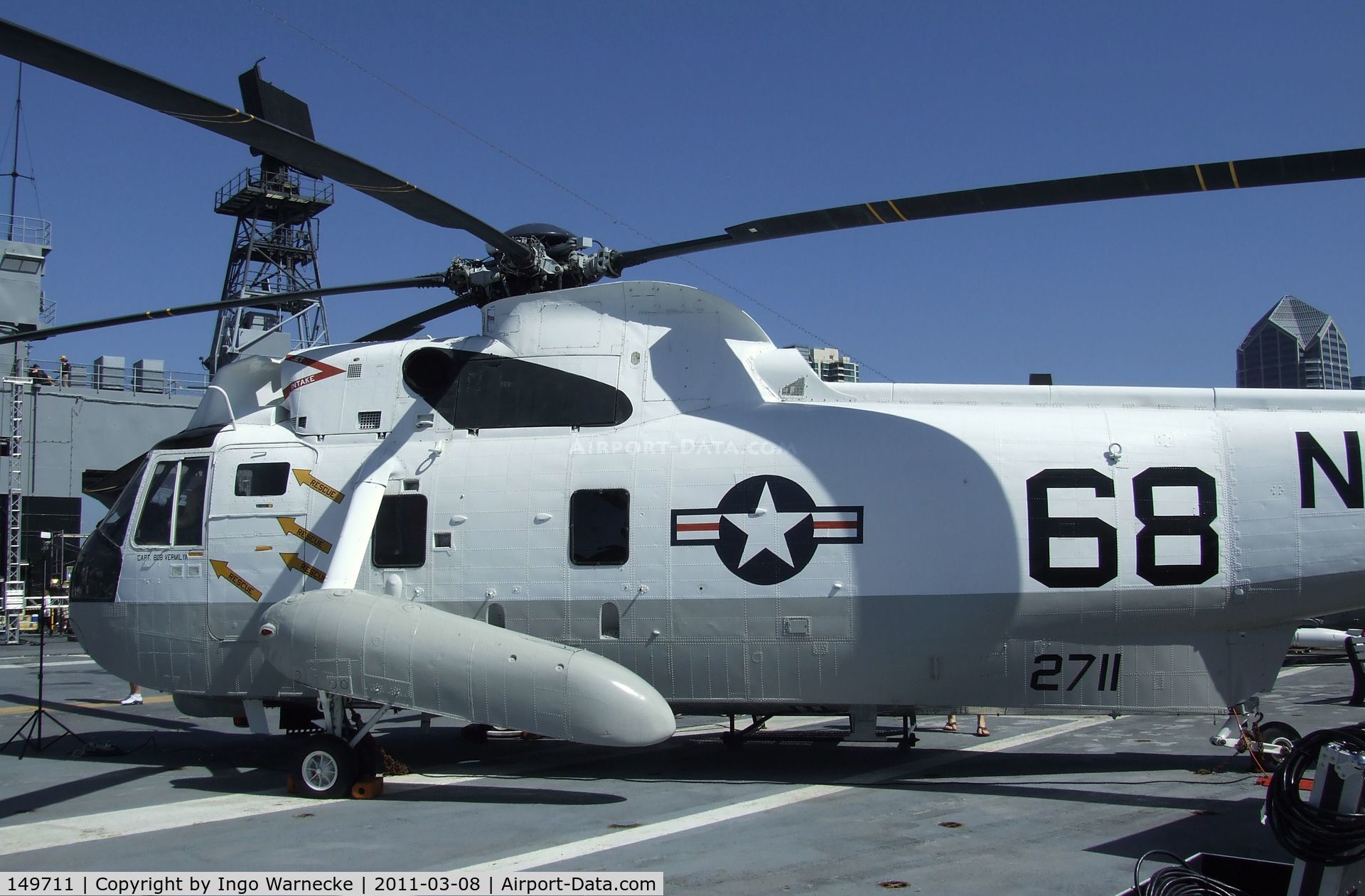 149711, Sikorsky SH-3H Sea King C/N 61128, Sikorsky SH-3H (originally built as SH-3A) Sea King on the flight deck of the USS Midway Museum, San Diego CA
