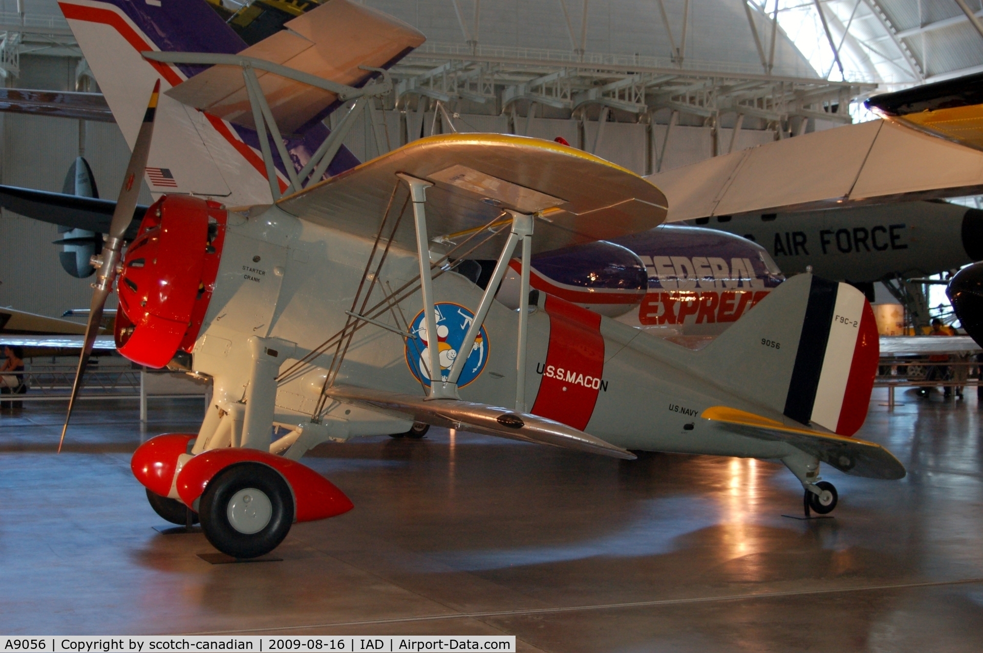 A9056, 1932 Curtiss F9C-2 Sparrowhawk C/N Not found A9056, 1932 Curtiss F9C-2 Sparrowhawk at the Steven F. Udvar-Hazy Center, Smithsonian National Air and Space Museum, Chantilly, VA