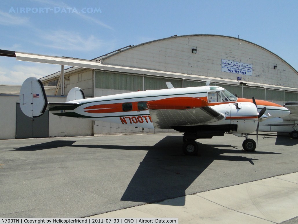 N700TN, 1964 Beech H-18 Tri-Gear C/N BA-718, Parked at Inland Valley Aviation aicraft maintenance and repair