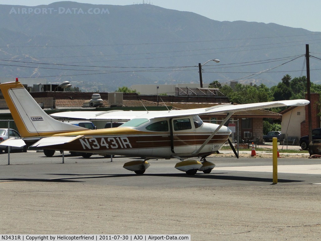 N3431R, 1967 Cessna 182L Skylane C/N 18258731, Parked near the refueling station