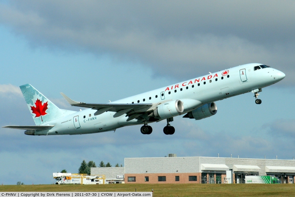 C-FHNV, 2007 Embraer 190AR (ERJ-190-100IGW) C/N 19000075, Departing Ottawa in the early morning down rwy 7.
