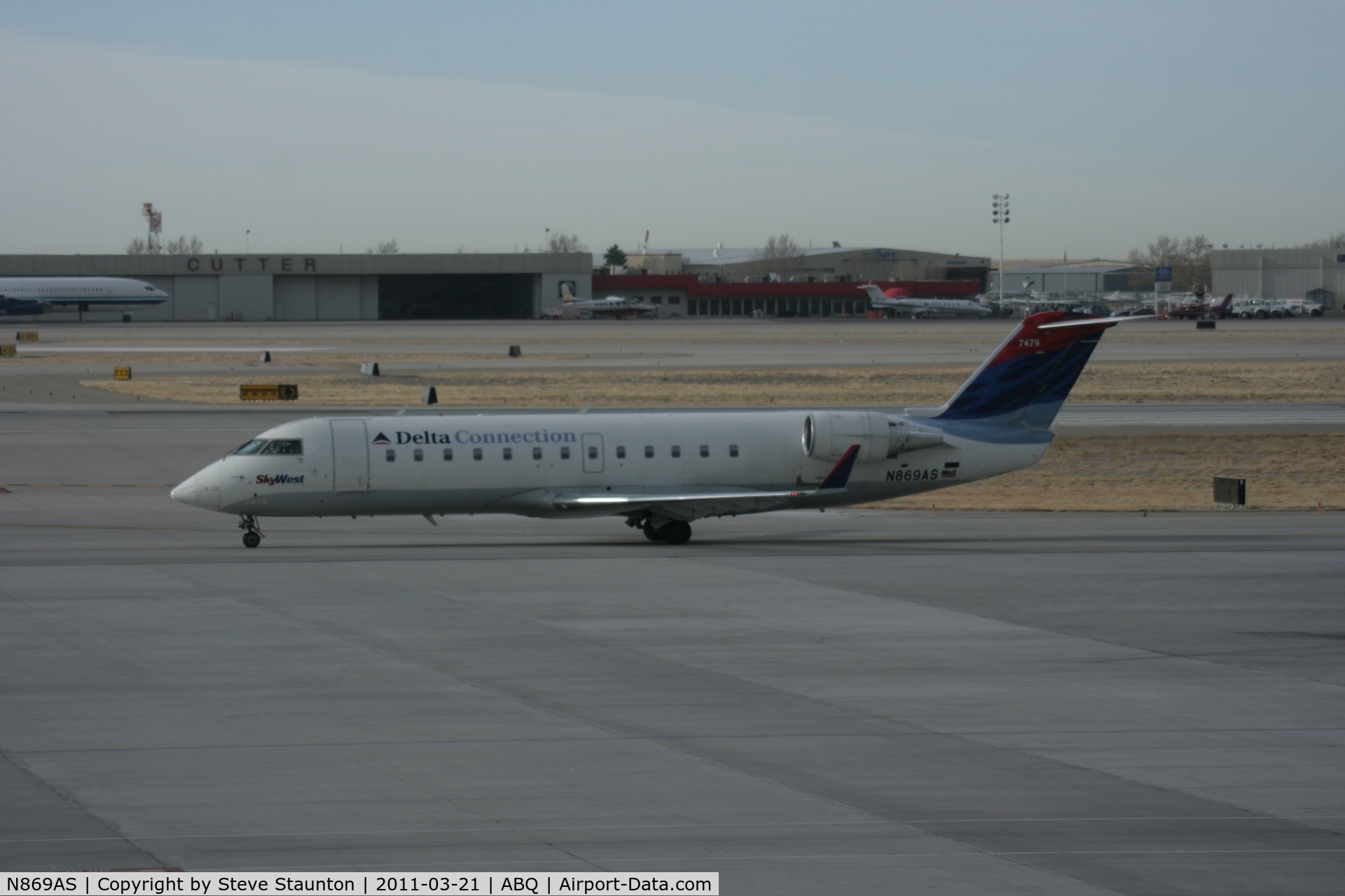 N869AS, 2001 Bombardier CRJ-200ER (CL-600-2B19) C/N 7479, Taken at Alburquerque International Sunport Airport, New Mexico in March 2011 whilst on an Aeroprint Aviation tour