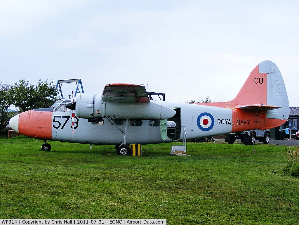 WP314, 1953 Percival P-57 Sea Prince T1 C/N P57/64, Displayed at the Solway Aviation Museum