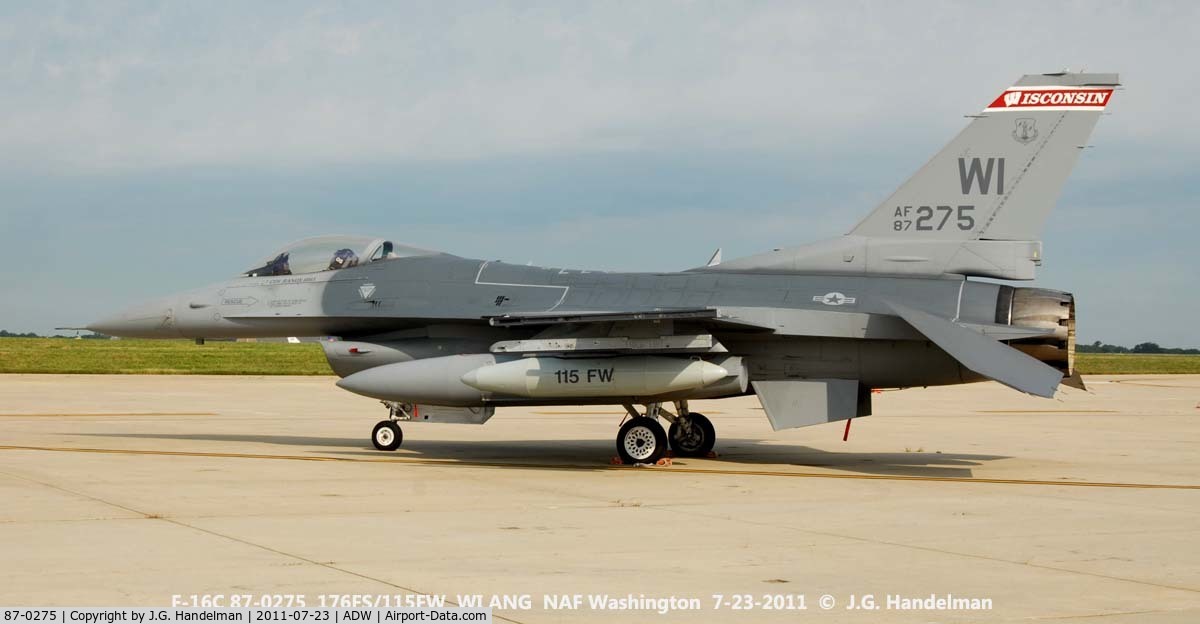 87-0275, 1987 General Dynamics F-16C Fighting Falcon C/N 5C-536, @NAF Washington