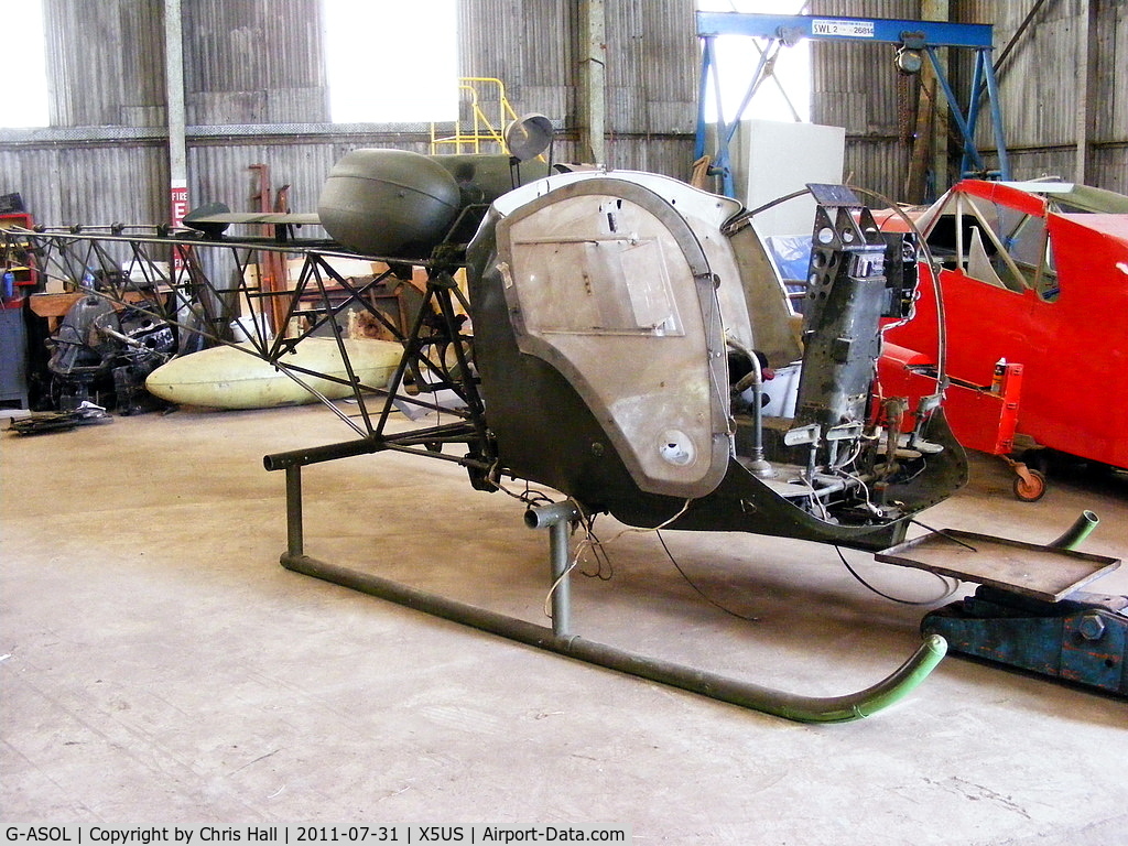 G-ASOL, 1947 Bell 47D-1 C/N 4, Displayed at the North East Aircraft Museum, Unsworth