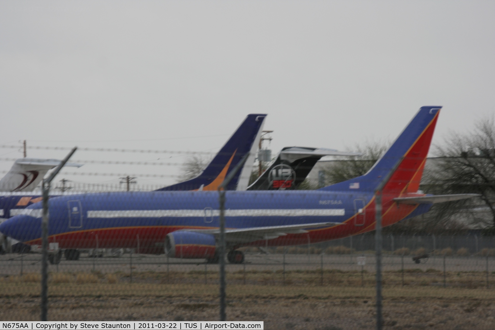 N675AA, 1985 Boeing 737-3A4 C/N 23253, Taken at Tucson Airport, in March 2011 whilst on an Aeroprint Aviation tour