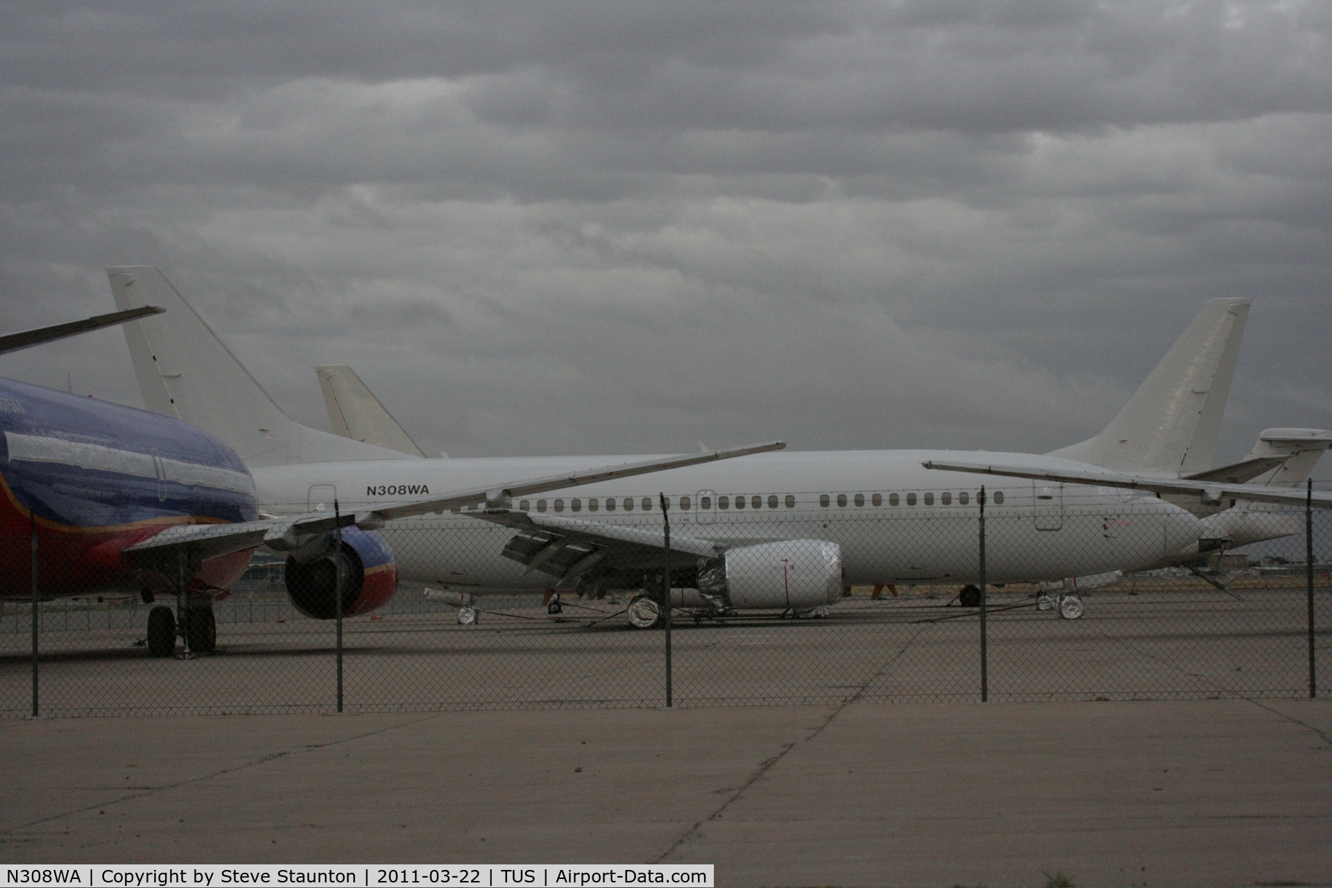 N308WA, 1986 Boeing 737-347 C/N 23441, Taken at Tucson Airport, in March 2011 whilst on an Aeroprint Aviation tour