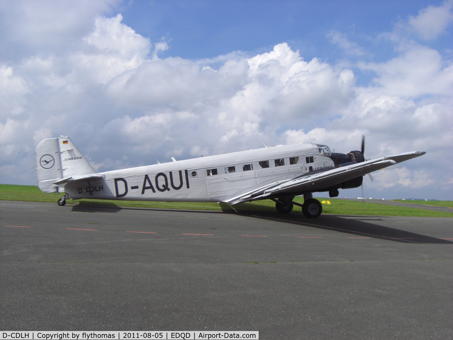 D-CDLH, 1936 Junkers Ju-52/3m C/N 130714, JU-52 D-CDLH Bayreuth Airport
