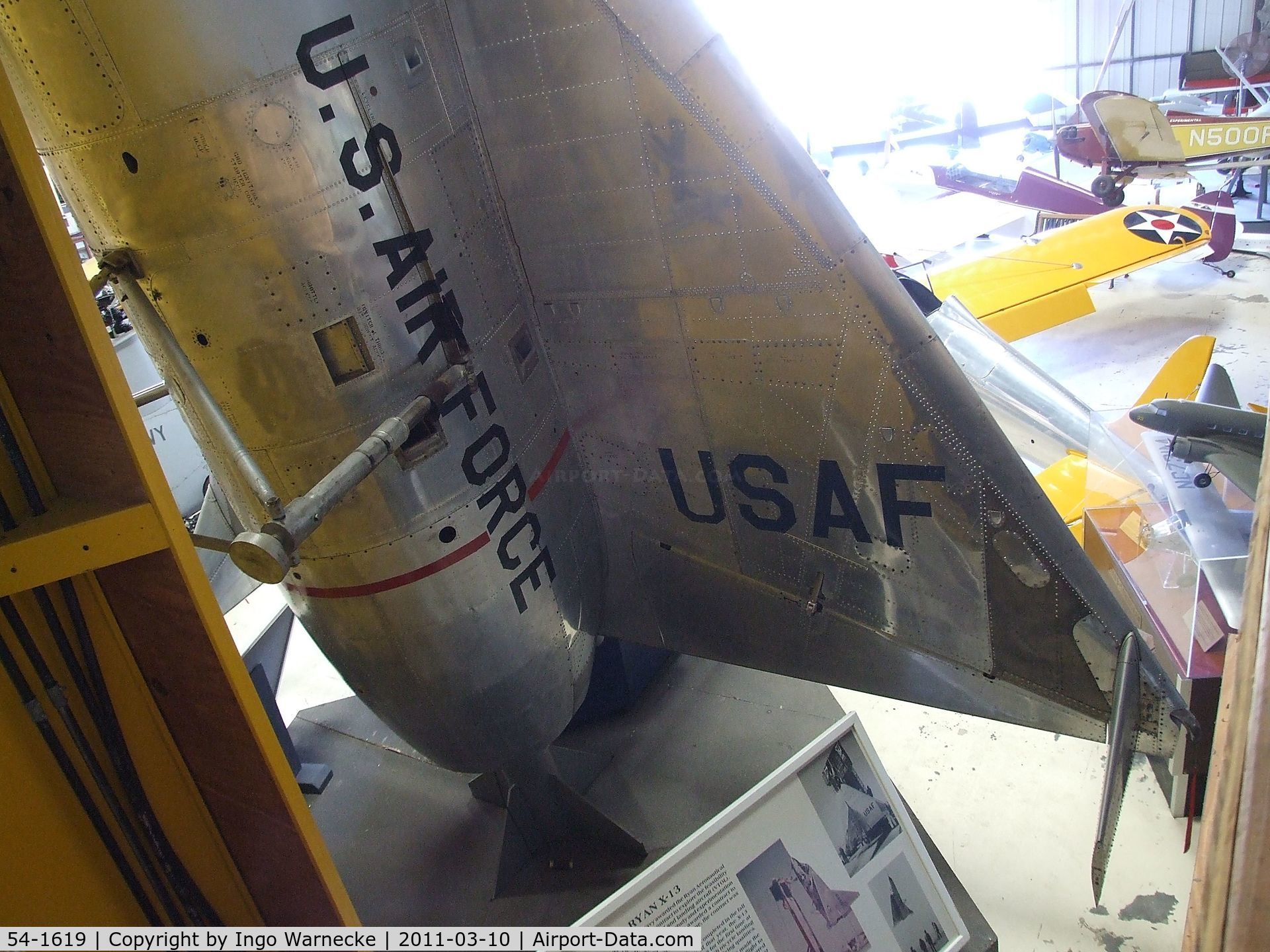 54-1619, 1954 Ryan X-13A-RY Vertijet C/N Not found 54-1619, Ryan X-13A Vertijet at the San Diego Air & Space Museum's Gillespie Field Annex, El Cajon CA