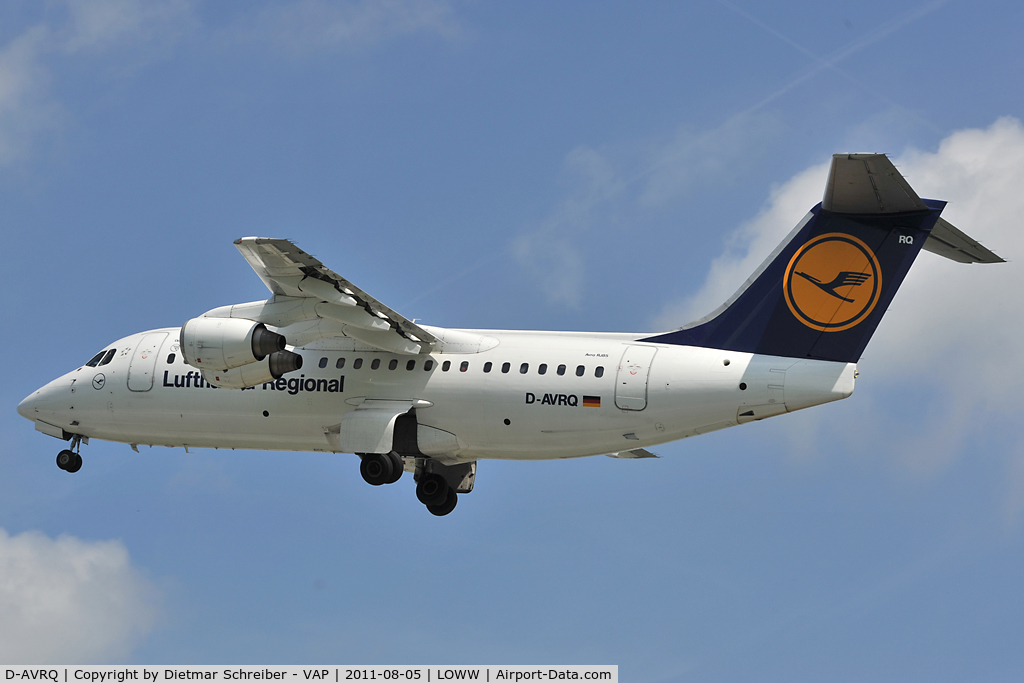 D-AVRQ, 1997 British Aerospace Avro 146-RJ85 C/N E.2304, Lufthansa Arvo85