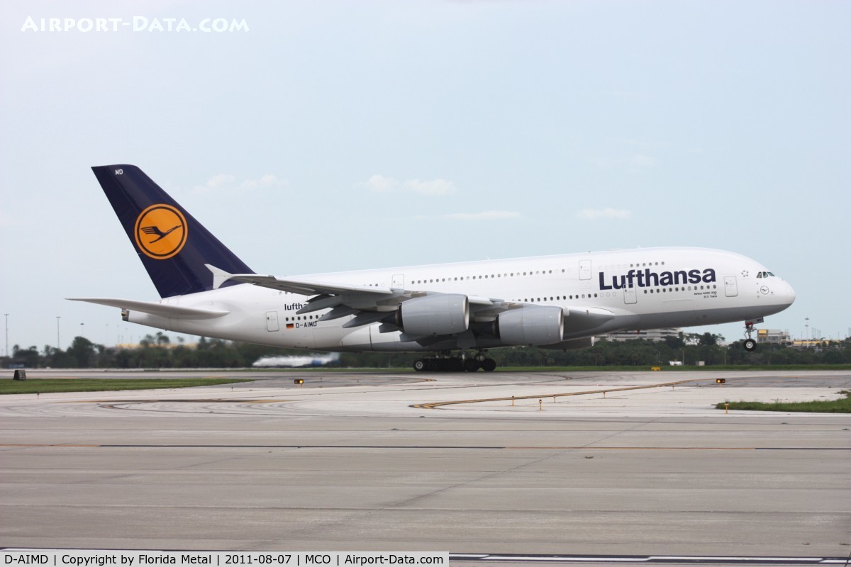 D-AIMD, 2010 Airbus A380-841 C/N 048, Lufthansa A380 lifts off for the short hop to MIA