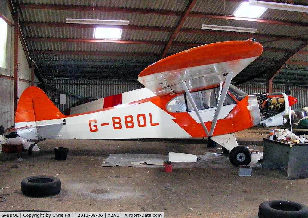 G-BBOL, 1960 Piper PA-18-150 Super Cub C/N 18-7561, at the Cotswold Gliding Club, Aston Down