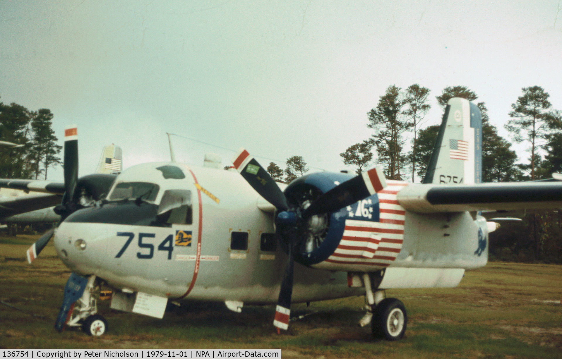 136754, Grumman C-1A Trader C/N 7, C-1A Trader as displayed at the Pensacola Naval Aviation Museum in November 1979.