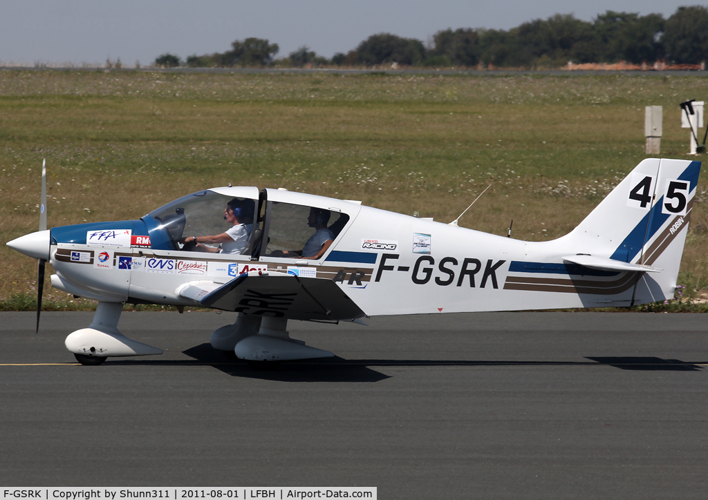 F-GSRK, Robin DR-400-120 Dauphin 2+2 C/N 2395, Taxiing for departure... Still with Young Pilot French Tour stickers...