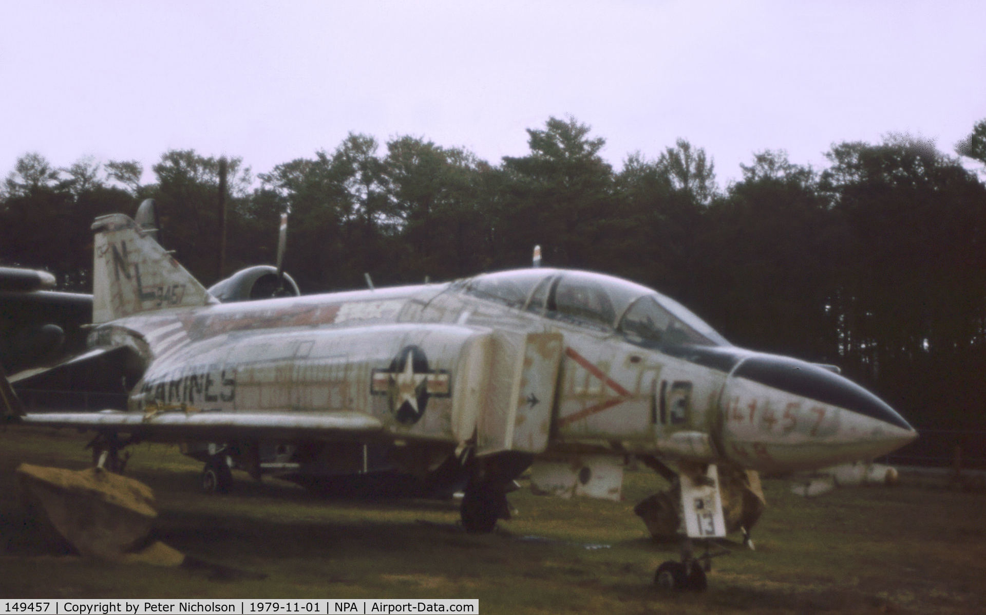 149457, McDonnell F-4B Phantom II C/N 174, F-4B Phantom of Fighter Squadron VF-51 as seen at Pensacola Naval Aviation Museum in November 1979.