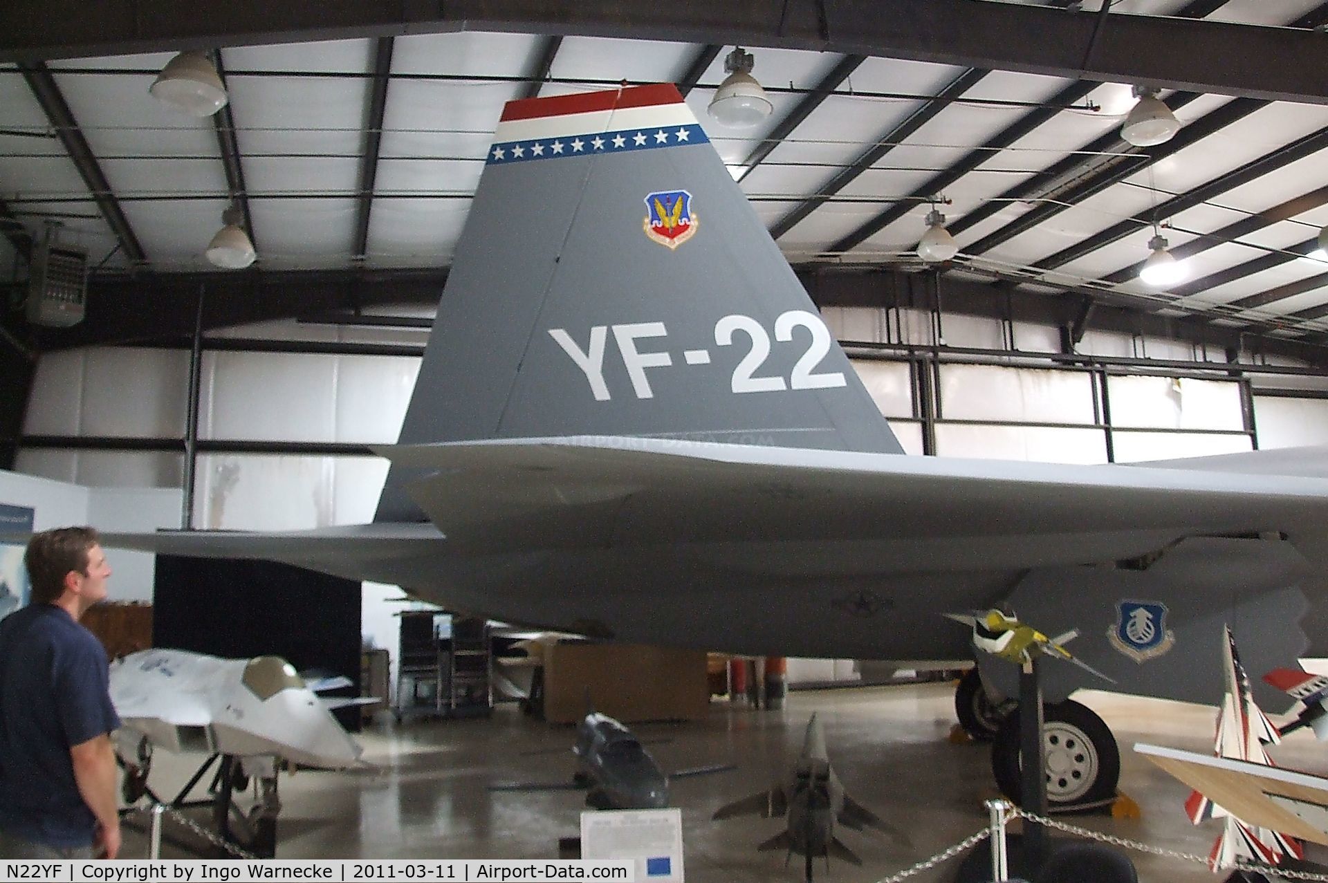 N22YF, 1990 Lockheed YF-22A C/N 3997, Lockheed YF-22A at the Air Force Flight Test Center Museum, Edwards AFB CA