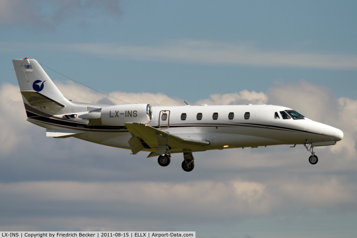 LX-INS, 2007 Cessna 560 Citation Excel C/N 560-5727, on final RW24