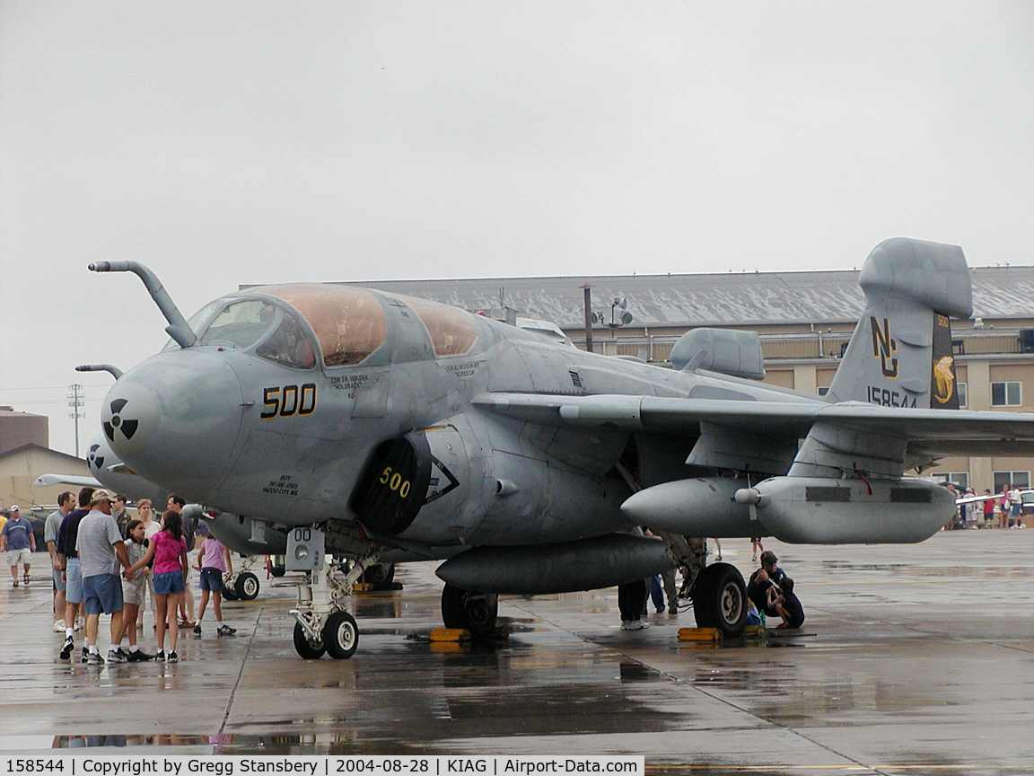 158544, Grumman EA-6B Prowler C/N P-22, Spotted at IAG on a rainy summer day in New York.