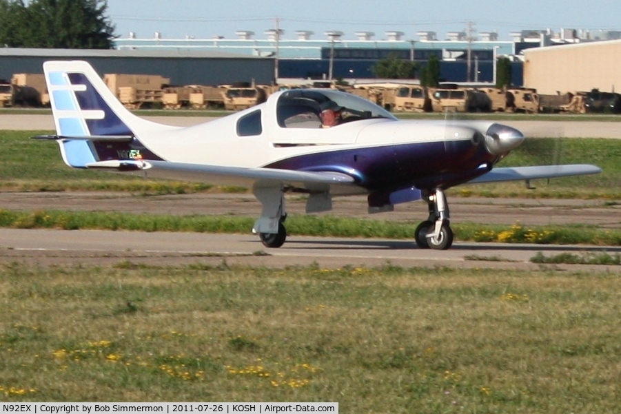 N92EX, 1996 Lancair 320 C/N 423-320-174, Departing Airventure 2011.