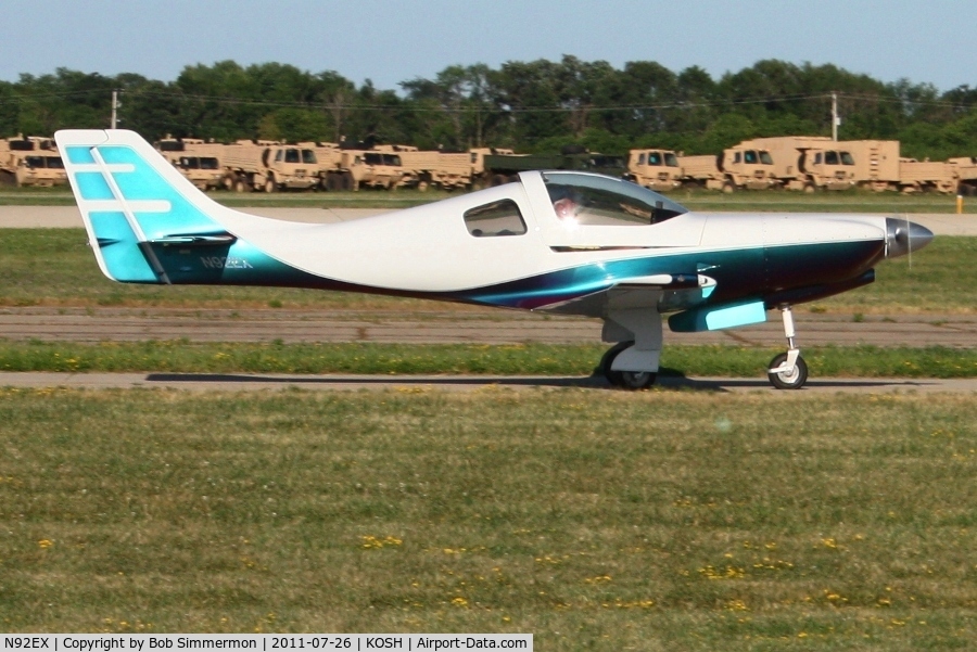 N92EX, 1996 Lancair 320 C/N 423-320-174, Departing Airventure 2011.
