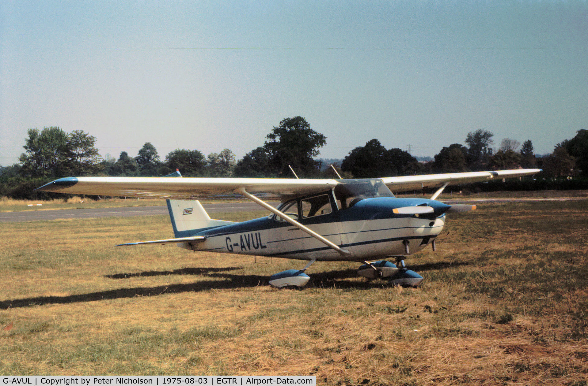 G-AVUL, 1967 Reims F172H Skyhawk C/N 0448, Cessna F.172H as seen at Elstree in the Summer of 1975.