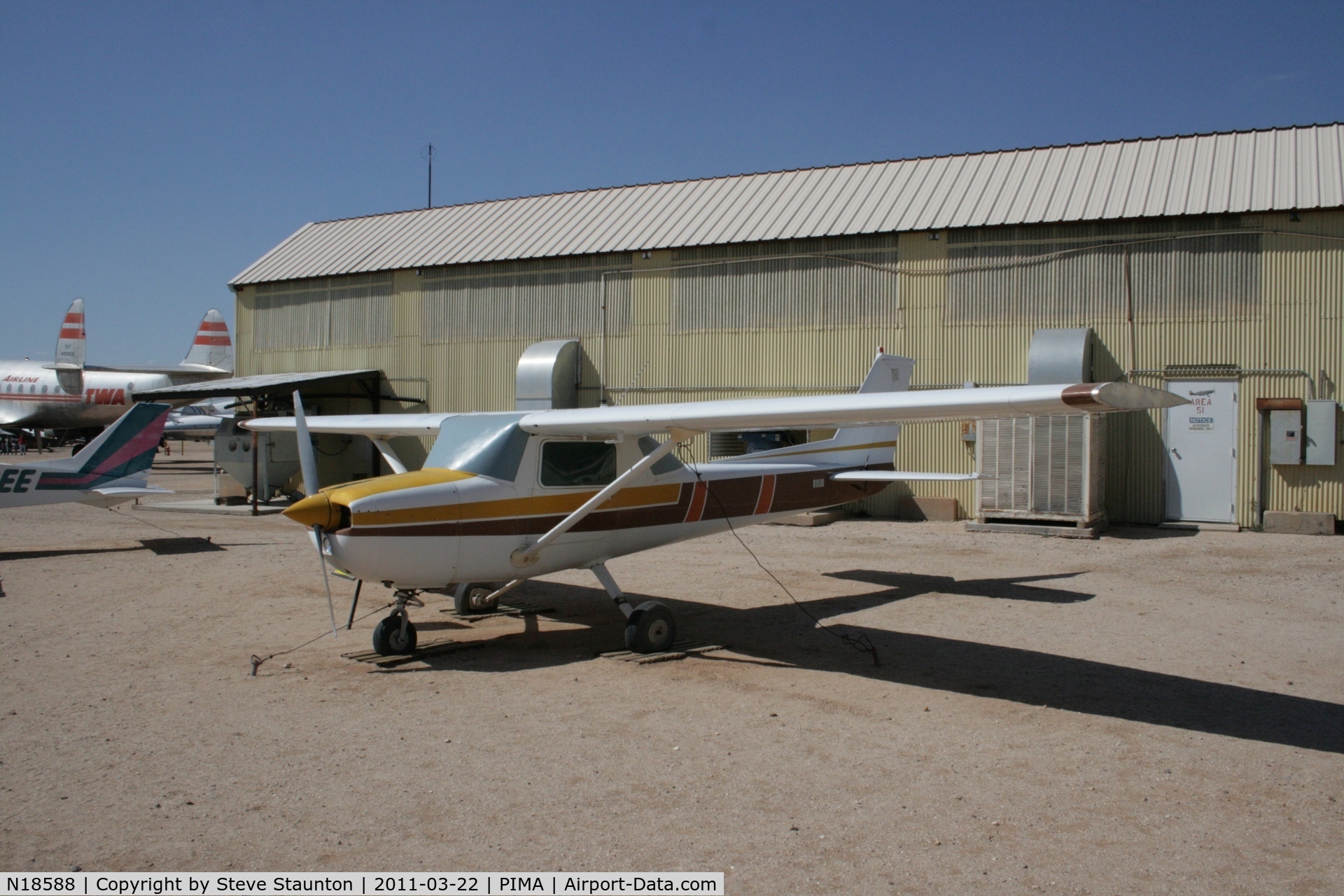 N18588, Cessna 150L C/N 15073966, Taken at Pima Air and Space Museum, in March 2011 whilst on an Aeroprint Aviation tour