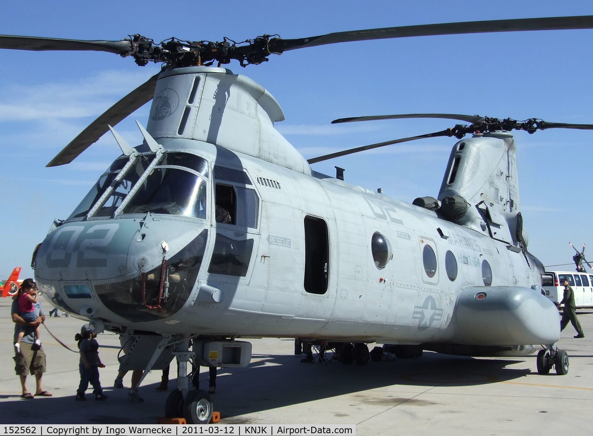 152562, Boeing Vertol CH-46E Sea Knight C/N 2184, Boeing Vertol CH-46E (upgraded from CH-46D) Sea Knight of the USMC at the 2011 airshow at El Centro NAS, CA