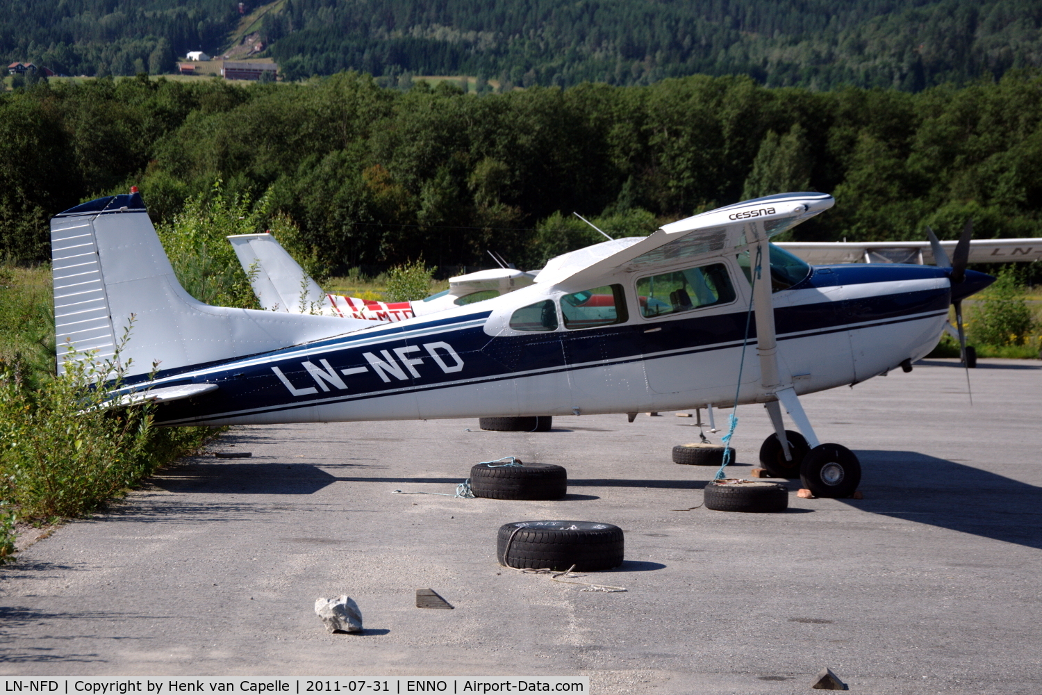 LN-NFD, Cessna A185F Skywagon 185 C/N 185-04152, Cessna A185F parked at Notodden airfield, Norway