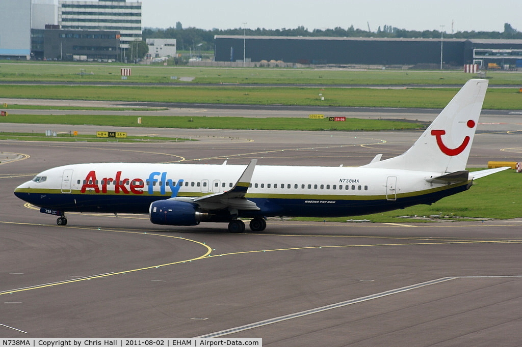 N738MA, 2004 Boeing 737-8Q8 C/N 32799, Arkefly leased from Miami Air International