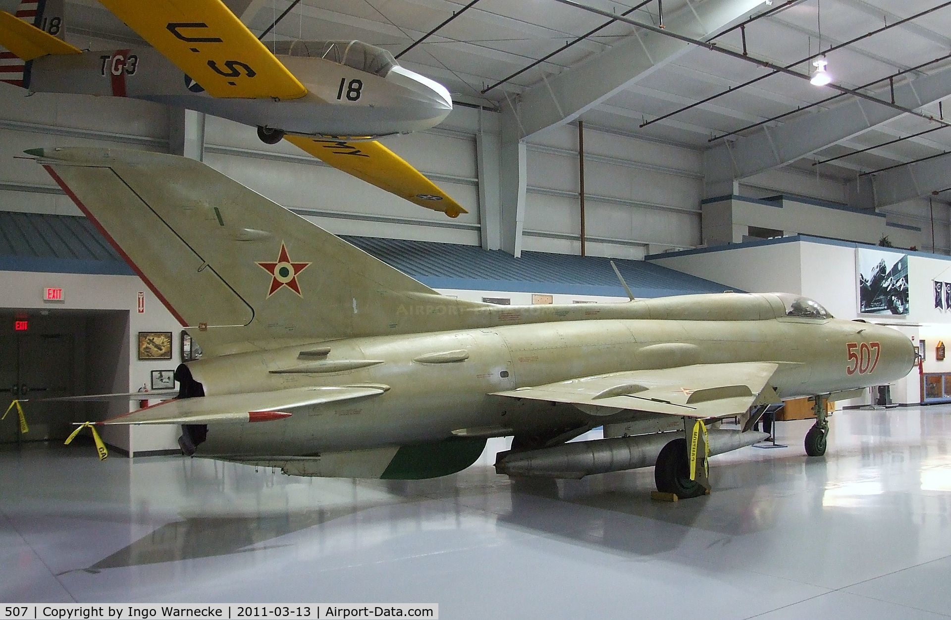 507, Mikoyan-Gurevich MiG-21PF C/N 760507, Mikoyan i Gurevich MiG-21PF FISHBED-D at the CAF Arizona Wing Museum, Mesa AZ