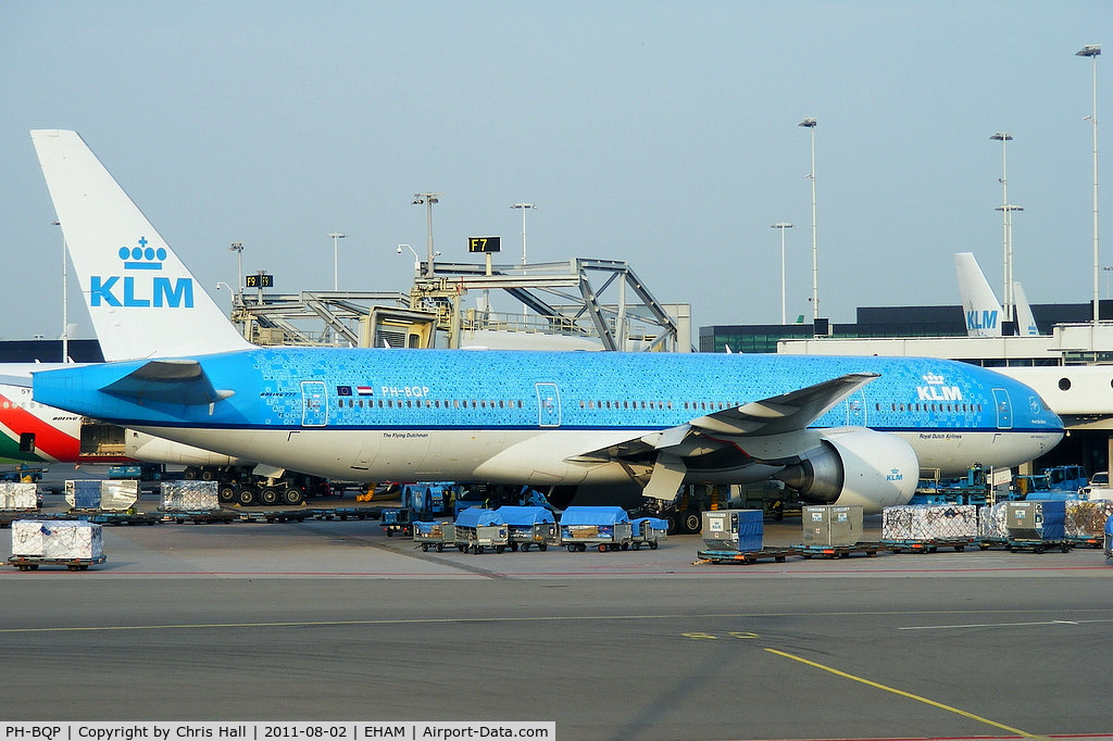 PH-BQP, 2007 Boeing 777-206/ER C/N 32721, decorated with 4,000 stickers in the form of a Delft-Blue tile, all of which were individually created for the KLM 