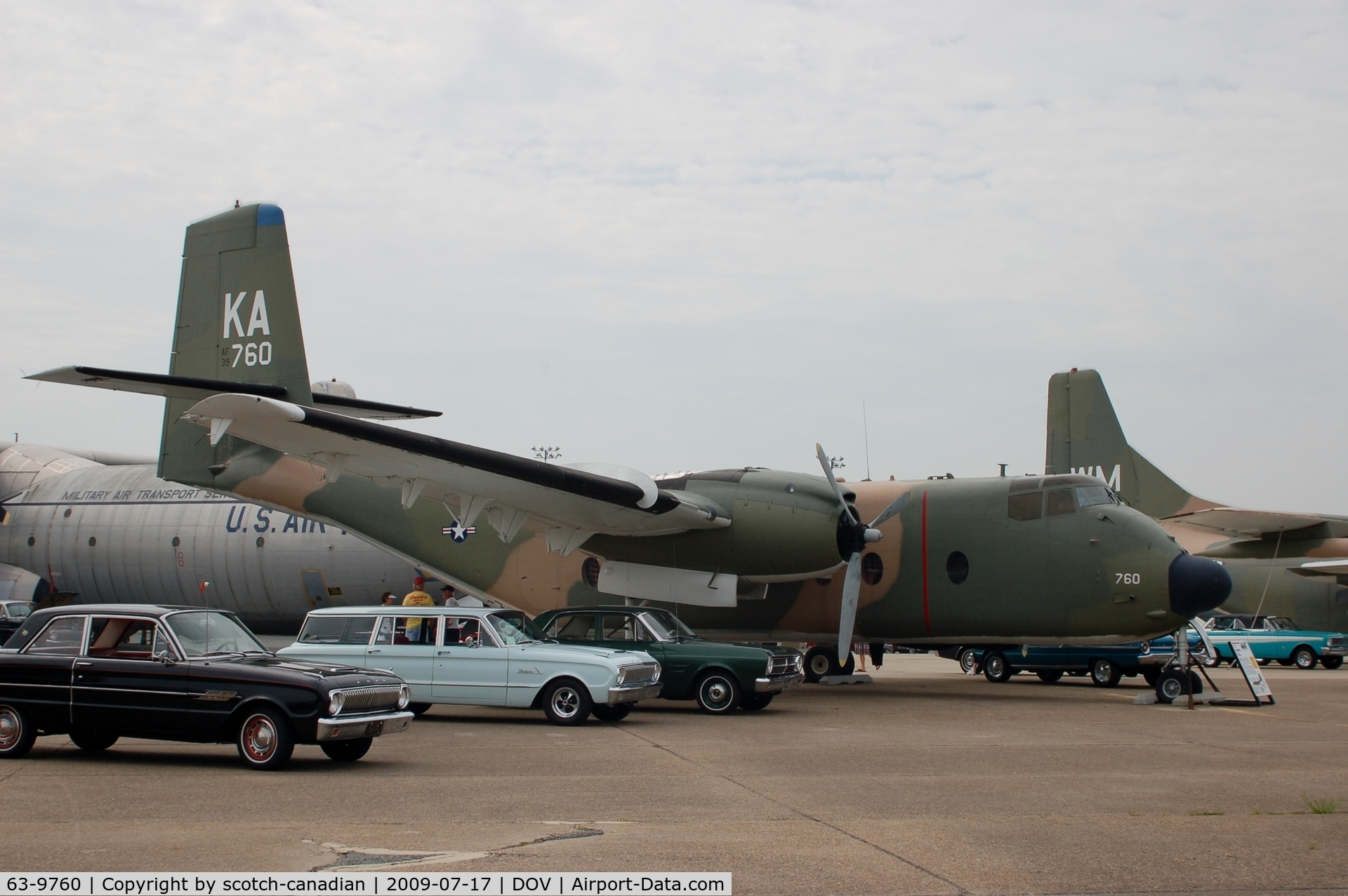 63-9760, 1963 De Havilland Canada C-7B Caribou C/N 224, 1963 De Havilland Canada C-7B Caribou and Ford Falcons at the Air Mobility Command Museum, Dover AFB, DE