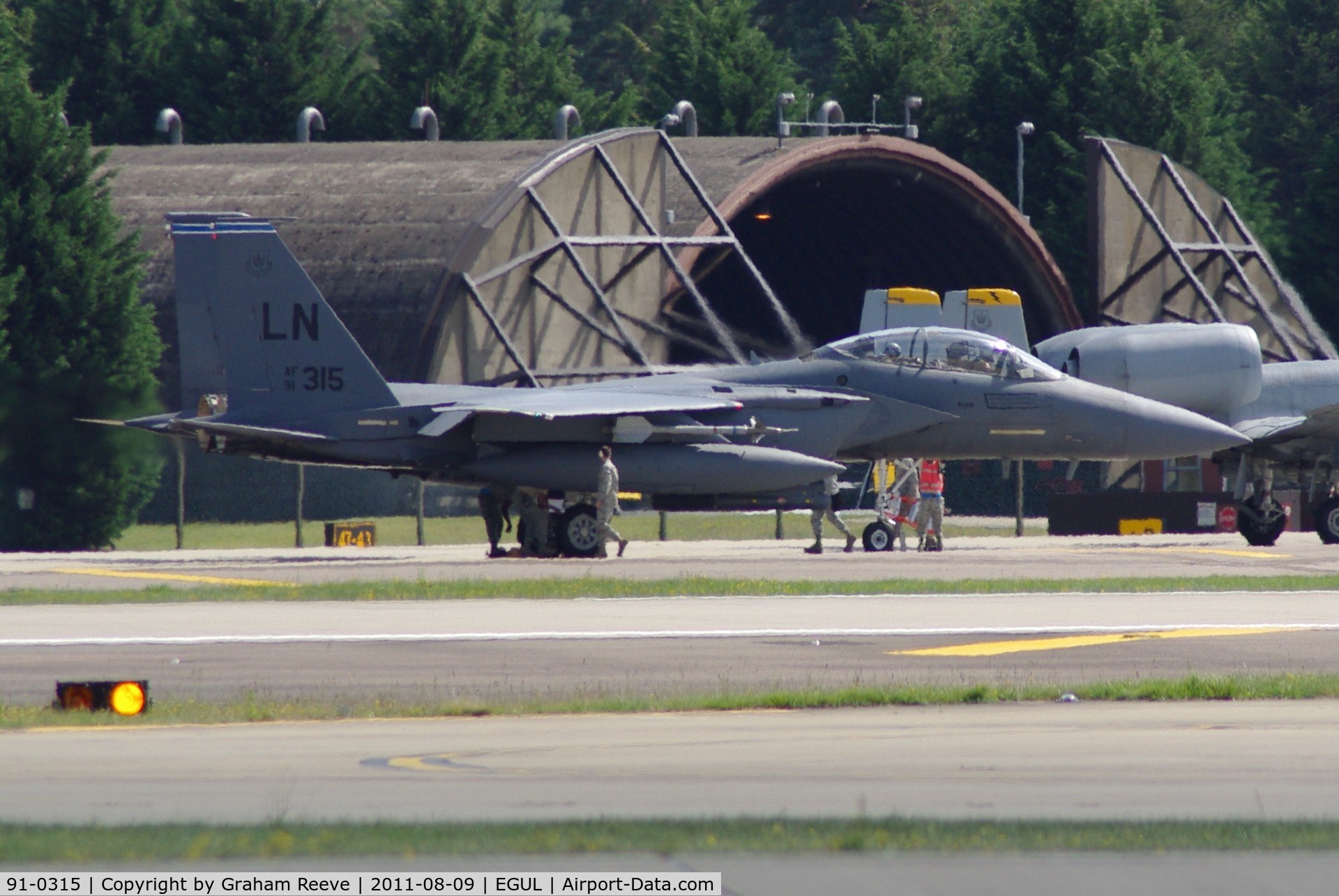 91-0315, 1991 McDonnell Douglas F-15E Strike Eagle C/N 1222/E180, Being readied.